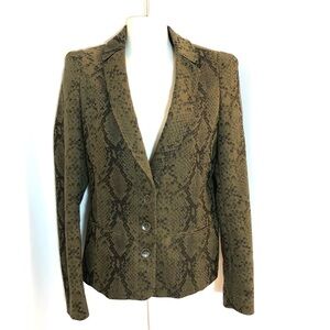 BOSS ORANGE Hugo Boss Green Black Snake Pattern Blazer Jacket